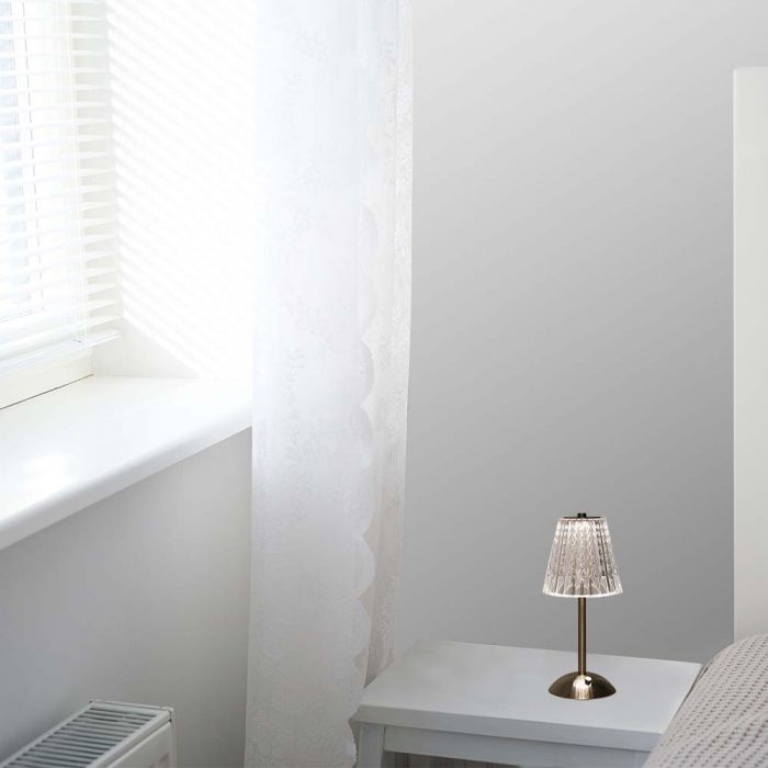 2.4W(210Lm) LED galda lampa, V-TAC, IP20,  DC:5V, 1800mAh Lithium Battery, nikeļa, 3IN1