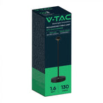 1,6W(130Lm) LED skrivbordslampa, V-TAC, IP20, DC:5V, 1800mAh litiumbatteri, svart, 3IN1