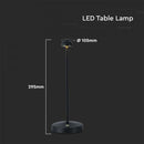 Настольная светодиодная лампа 1,6 Вт (130 Лм), V-TAC, IP20, DC:5 В, литиевая батарея 1800 мАч, черная, 3IN1