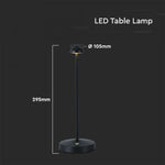 1,6W(130Lm) LED skrivbordslampa, V-TAC, IP20, DC:5V, 1800mAh litiumbatteri, svart, 3IN1