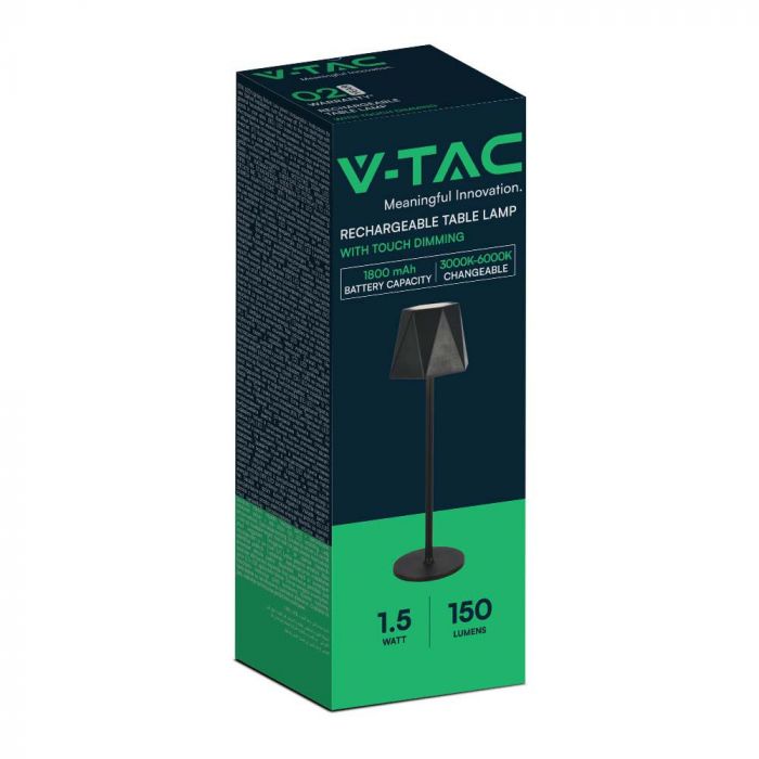 4W(150Lm) 5V 1A LED table lamp, IP20, V-TAC, black, 3IN1
