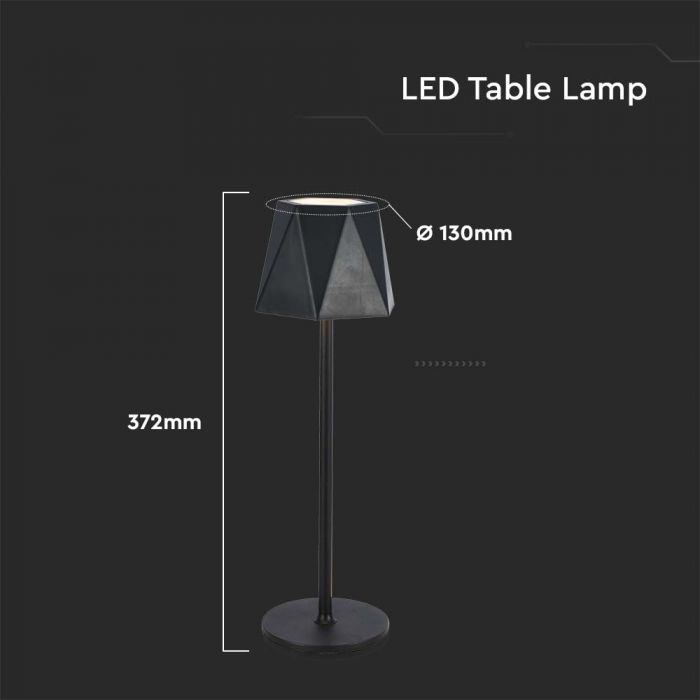 4W(150Lm) 5V 1A LED table lamp, IP20, V-TAC, black, 3IN1