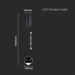 6W(500Lm) LED disainvalgusti, V-TAC, IP20, must, soe valge valgus 3000K
