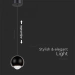 6W(500Lm) LED disainvalgusti, V-TAC, IP20, must, soe valge valgus 3000K