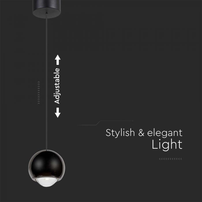 Светодиодный дизайнерский светильник 6W(500Lm), V-TAC, IP20, черный, теплый белый свет 3000K