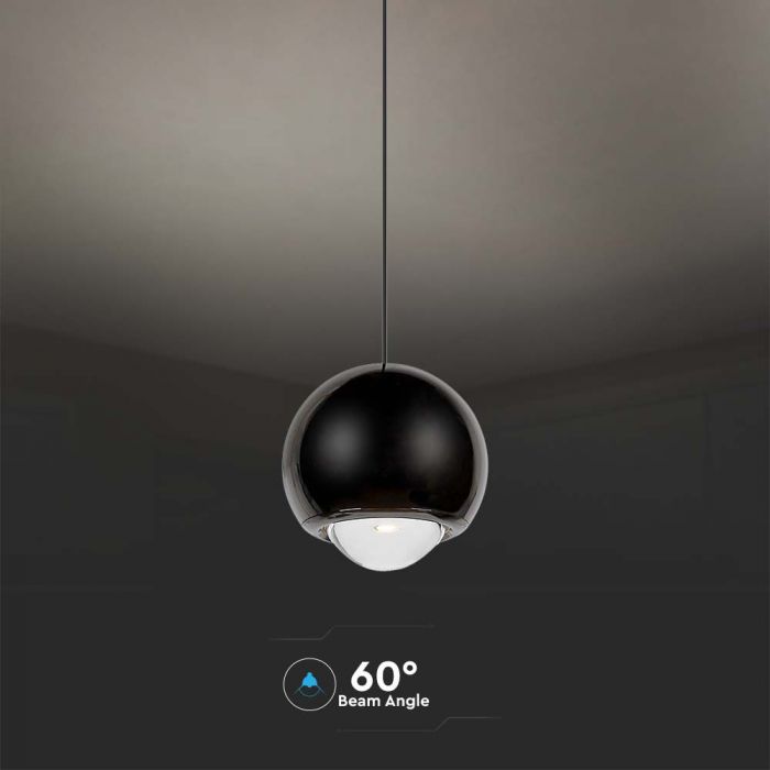 6W(500Lm) LED disainvalgusti, V-TAC, IP20, must, soe valge valgus 3000K