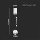 6W(500Lm) LED Design Luminaire, V-TAC, IP20, white, warm white light 3000K