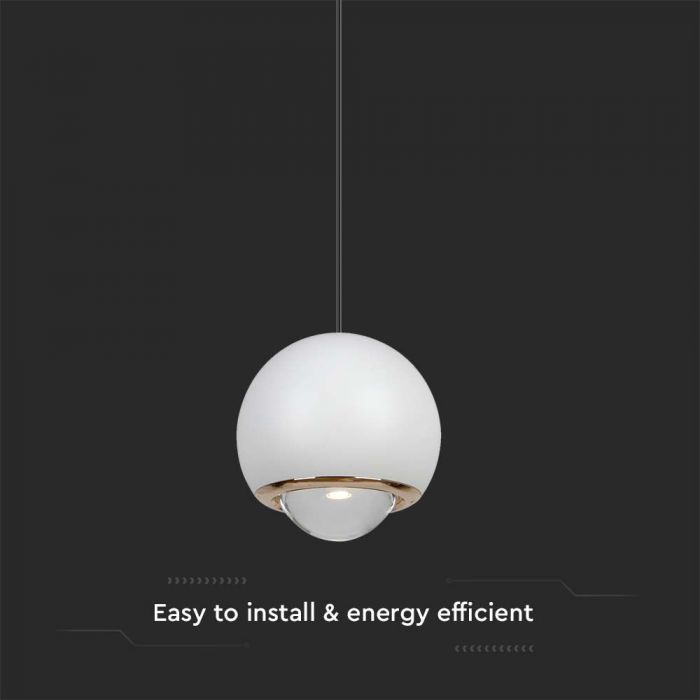 6W(500Lm) LED disainvalgusti, V-TAC, IP20, valge, soe valge valgus 3000K