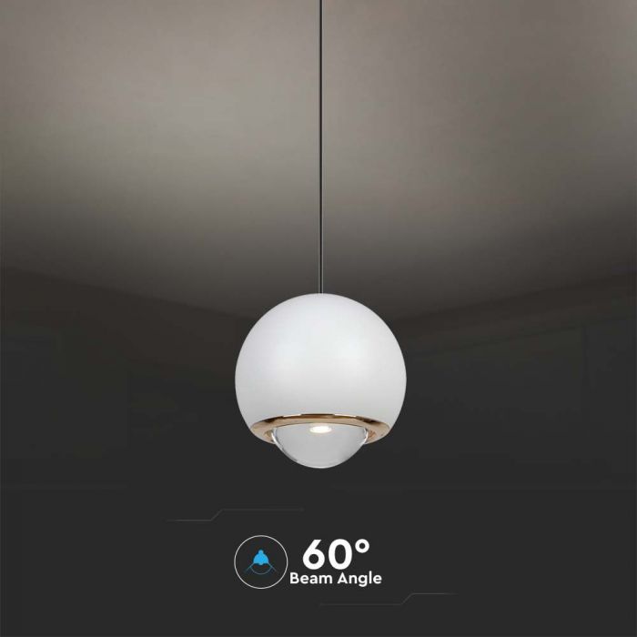 6W(500Lm) LED disainvalgusti, V-TAC, IP20, valge, soe valge valgus 3000K