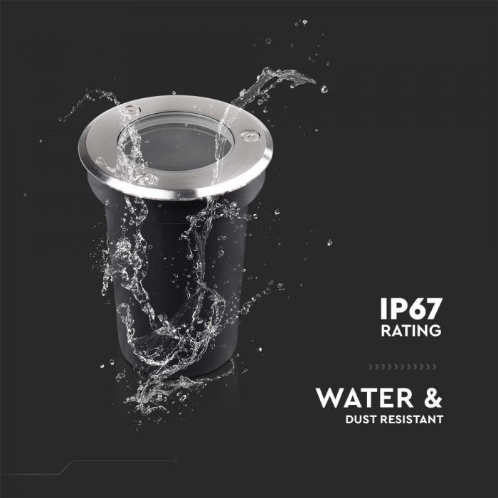 V-TAC Встраиваемая рамка из нержавеющей стали, совместима с лампами GU10, IP65, V-TAC, черный, макс. 35 Вт