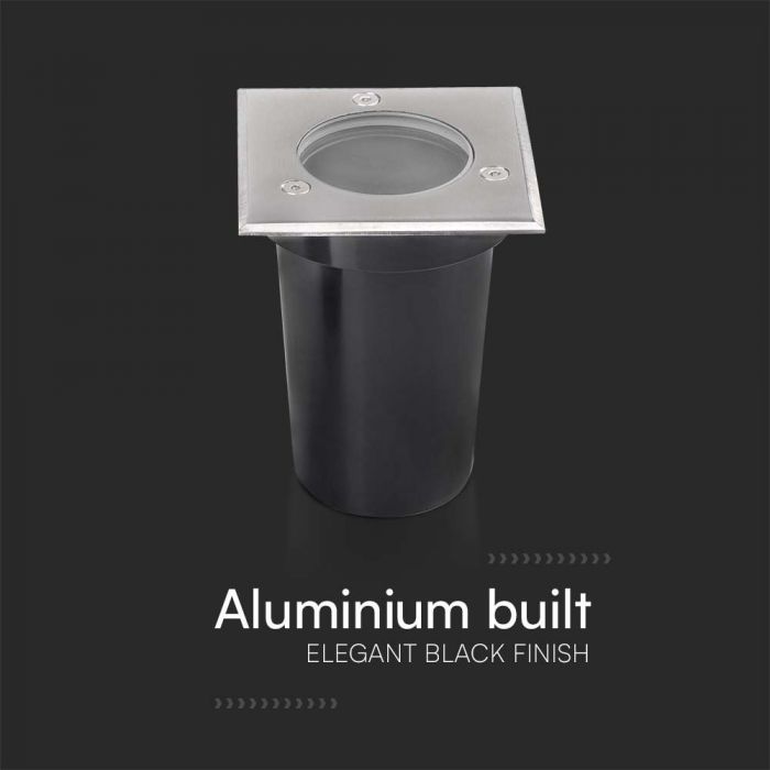 V-TAC in the Ground Built-in stainless steel frame, compatible with GU10 bulbs, IP65, black, V-TAC, max 35W