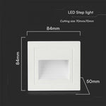 5W(380Lm) LED trepikoda, V-TAC, kandiline, valge, IP65, soe valge valgus 3000K