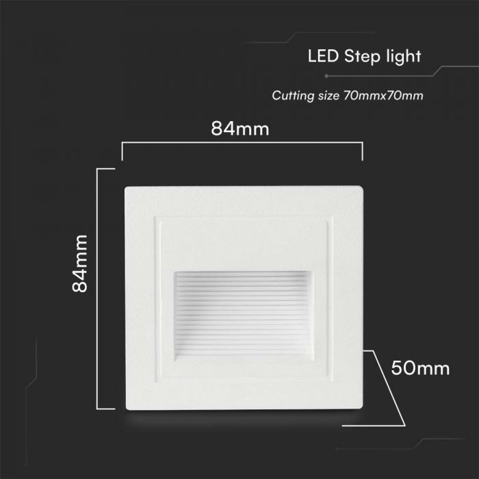 5W(380Lm) LED trepikoda, V-TAC, kandiline, valge, IP65, soe valge valgus 3000K