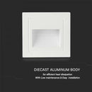 Светодиодный светильник для лестниц 5W(380Lm), V-TAC, квадратный, белый, IP65, теплый белый свет 3000K