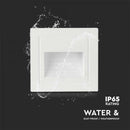 Светодиодный светильник для лестниц 5W(380Lm), V-TAC, квадратный, белый, IP65, теплый белый свет 3000K