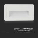 3W(180Lm) LED-trapphusarmatur, V-TAC, fyrkantig, vit, IP65, varmvitt ljus 3000K