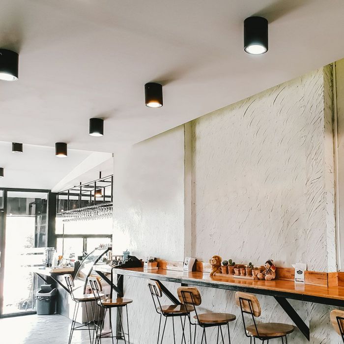 GU10 Bulb housing, black, V-TAC, 100xØ65mm, max 35W, IP20