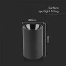 GU10 Bulb housing, black, V-TAC, 100xØ65mm, max 35W, IP20