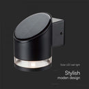 1W(70Lm) светодиодный солнечный передний светильник, IP54, V-TAC, черный, 121.5x90x121мм, теплый белый свет 3000K