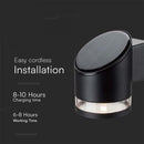 1W(70Lm) светодиодный солнечный передний светильник, IP54, V-TAC, черный, 121.5x90x121мм, теплый белый свет 3000K