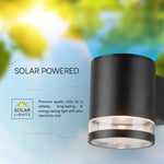 1W(70Lm) LED solar wall light with built-in LED and microwave sensor, V-TAC, IP54, black, warm white light 3000K