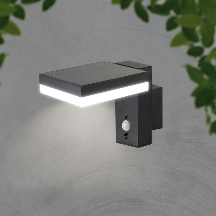 5.5W(220Lm) LED solar wall and facade luminaire with PIR sensor, IP54, warm white light 3000K