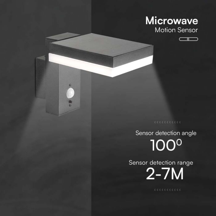 5,5W (220Lm) LED-solcellsbelysning för vägg och fasad med PIR-sensor, IP54, varmvitt ljus 3000K