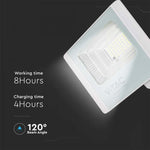 16W(1050Lm) LED spotlight with solar battery, V-TAC, IP65, white, neutral white light 4000K