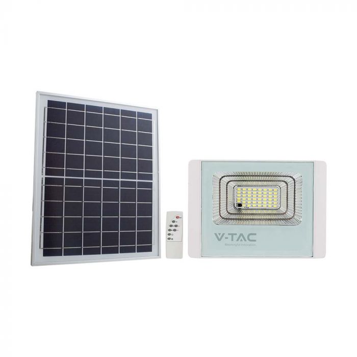 20W(1650Lm) LED spotlight with solar battery, V-TAC, IP65, white, neutral white light 4000K