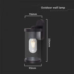 V-TAC Facade lampram med 1xE27 LED-lampa (glödlampa ingår ej), svart, IP44