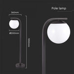 V-TAC surface-mounted luminaire 1xE27 LED bulb (bulb not included), matt black, IP44
