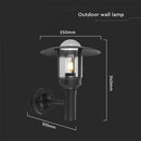 V-TAC Fassaadilambi raam 1xE27 LED-pirniga (pirn ei kuulu komplekti), must, anduriga ühilduv, IP44