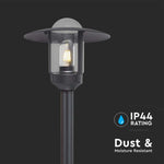 V-TAC Trädgårdslykta/lampram med 1xE27 LED-lampa (glödlampa ingår ej), vertikal, svart, IP44