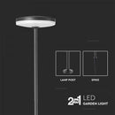 Подземный светодиодный светильник 12W(1265Lm), V-TAC, IP65, антрацит, D150*H800, нейтральный белый свет 4000K