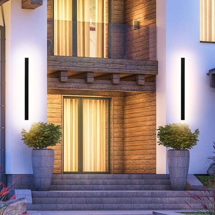 10W(1250Lm) LED linear facade light with built-in LED, V-TC, IP65, 510*60*50mm, black, warm white light 3000K