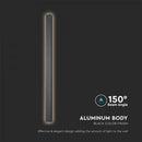 10W(1250Lm) LED linear facade light with built-in LED, V-TC, IP65, 510*60*50mm, black, warm white light 3000K