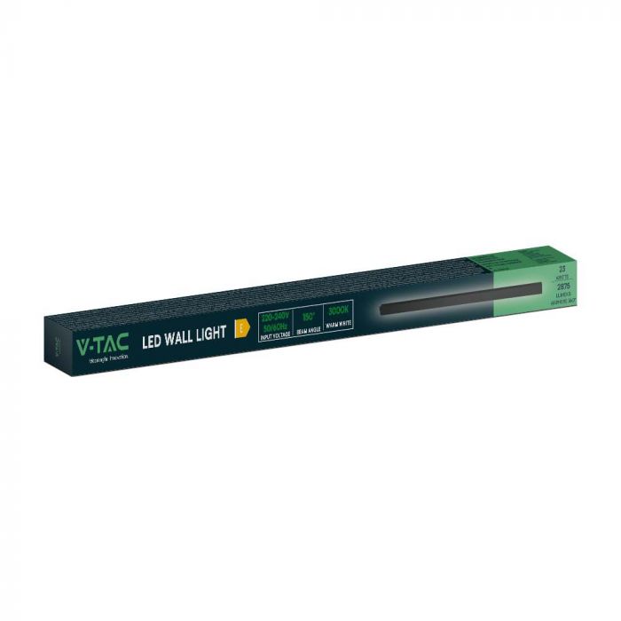 23W(2875Lm) LED lineārs  fasādes gaismeklis ar iebūvētu LED, V-TC, IP65, 1410*60*50mm, melns, silti balta gaisma 3000K