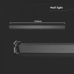 23W(2875Lm) LED lineārs  fasādes gaismeklis ar iebūvētu LED, V-TC, IP65, 1410*60*50mm, antracīta, silti balta gaisma 3000K