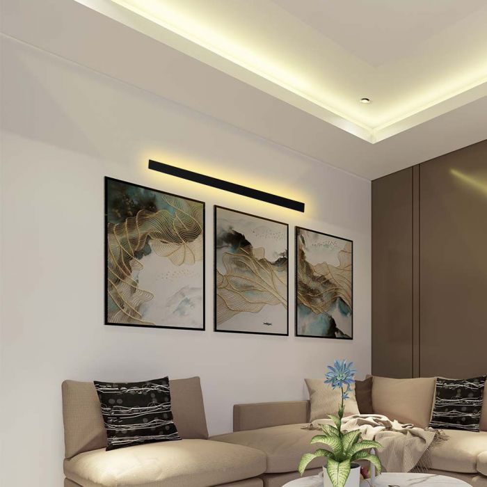 23W(2875Lm) LED lineārs  fasādes gaismeklis ar iebūvētu LED, V-TC, IP65, 1410*60*50mm, antracīta, neitrāli balta gaisma 4000K