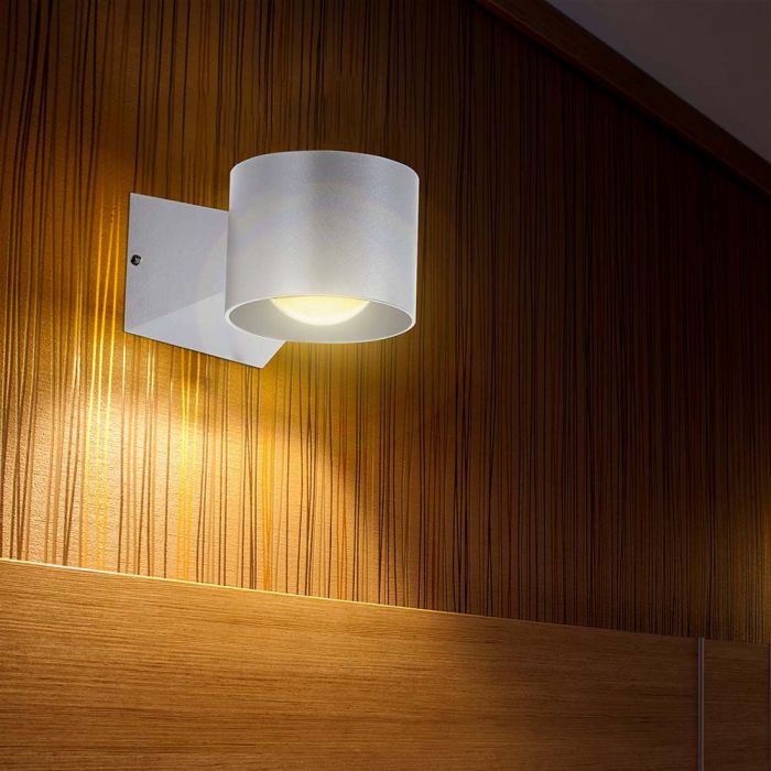 5W(465Lm) LED fasādes gaismeklis ar iebūvētu LED, V-TAC, IP65, balts, silti balta 3000K