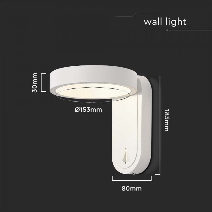 5W(600Lm) LED facade light with built-in LED, V-TAC, IP65, white, 3000+4000K