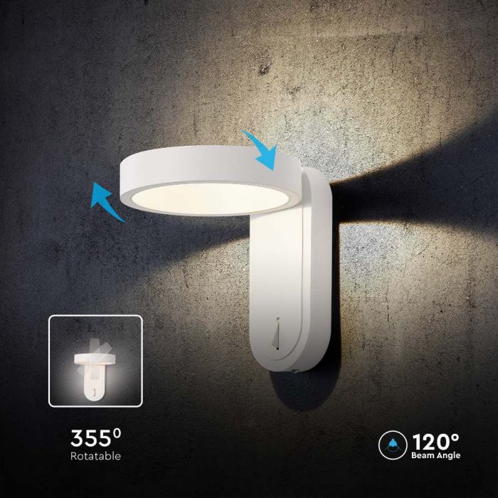 5W(600Lm) LED facade light with built-in LED, V-TAC, IP65, white, 3000+4000K