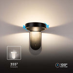 5W(600Lm) LED fasādes gaismeklis ar iebūvētu LED, V-TAC, IP65, melns, 3000+4000K