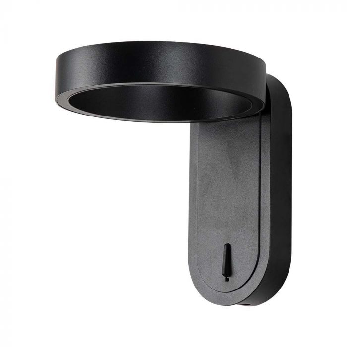 5W(600Lm) LED fasādes gaismeklis ar iebūvētu LED, V-TAC, IP65, melns, 3000+4000K