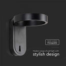 5W(600Lm) LED-frontarmatur med integrerad LED, V-TAC, IP65, svart, 3000+4000K