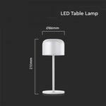 1.5W(150Lm) LED table lamp, V-TAC, IP54, DC:5V, 1A-2A 2000mAh, white, 2700K+5700K,