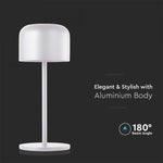 1.5W(150Lm) LED table lamp, V-TAC, IP54, DC:5V, 1A-2A 2000mAh, white, 2700K+5700K,
