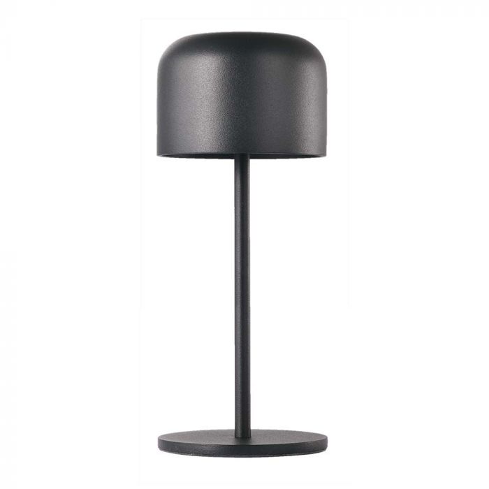 1,5W(150Lm) bordslampa med inbyggd LED, V-TAC, IP54, 2000mAh litiumbatteri, DC:5V, 1A-2A, svart, 2700K+5700K,