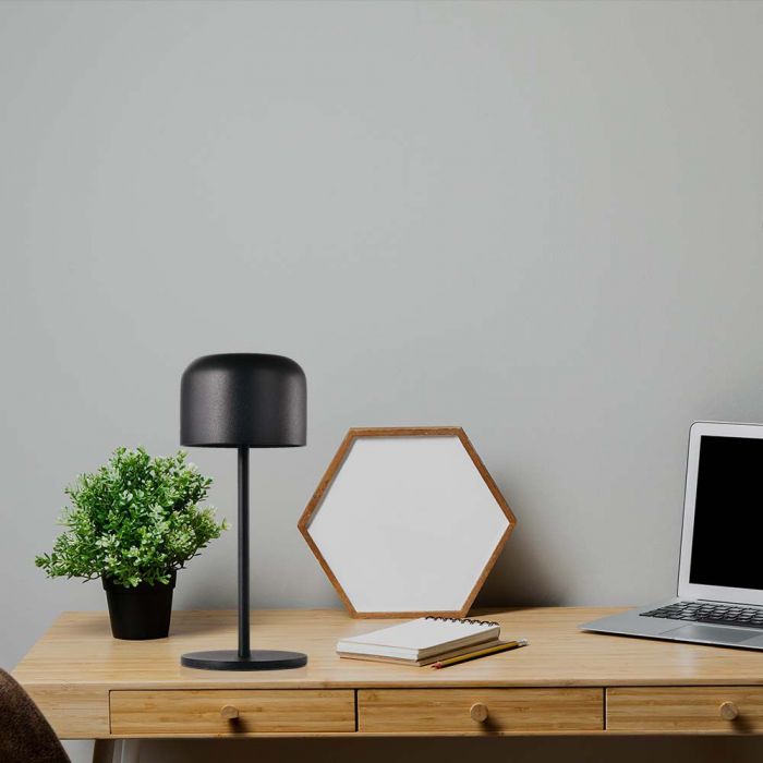 1.5W(150Lm) table lamp with built-in LED, V-TAC, IP54, 2000mAh Lithium battery, DC:5V, 1A-2A,, black, 2700K+5700K,