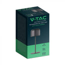 1.5W(150Lm) table lamp with built-in LED, V-TAC, IP54, 2000mAh Lithium battery, DC:5V, 1A-2A,, black, 2700K+5700K,